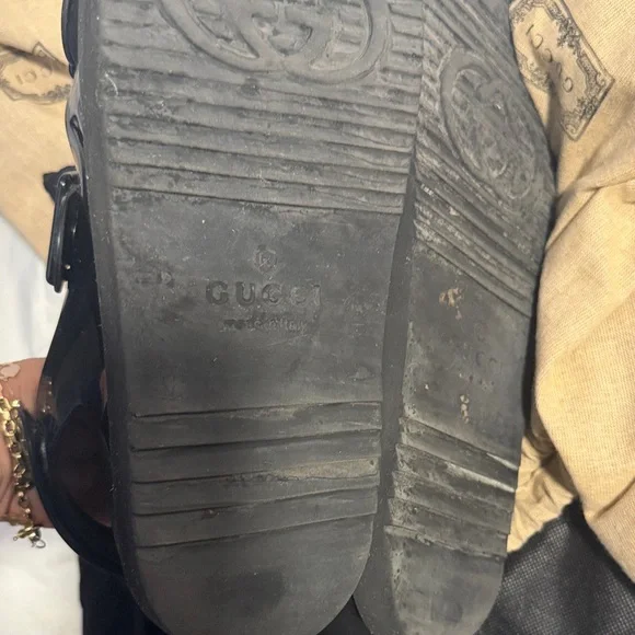 Gucci Black Double Buckle Sandals - Picture 4 of 5